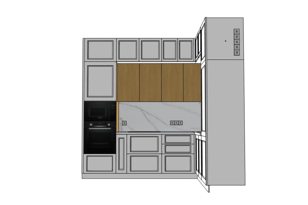 Проектная модель углового кухонного гарнитура