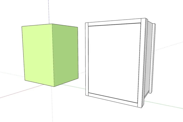 Моделирование каркасно-рамочной конструкции базового шкафа с распашной дверкой