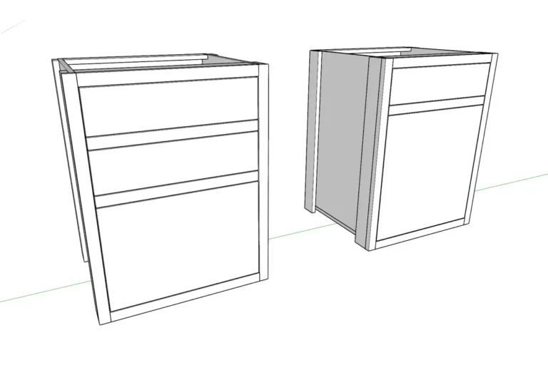 Моделирование каркасно-рамочной конструкции комбинированного базового шкафа