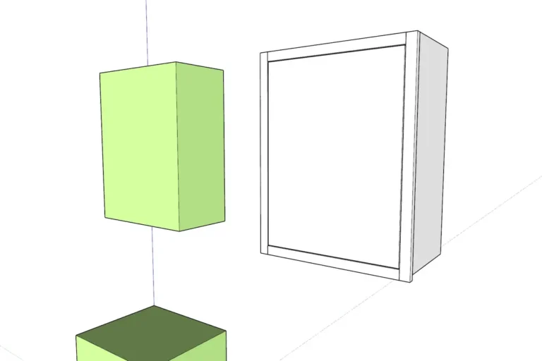 Моделирование каркасно-рамочной конструкции навесного шкафа с распашной дверкой