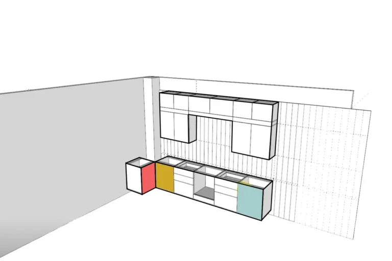Моделирование стен классической кухни, импорт шкафов