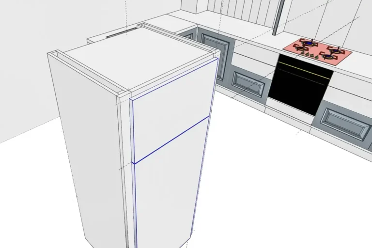 Моделирование каркаса кастомного шкафа под встроенный холодильник