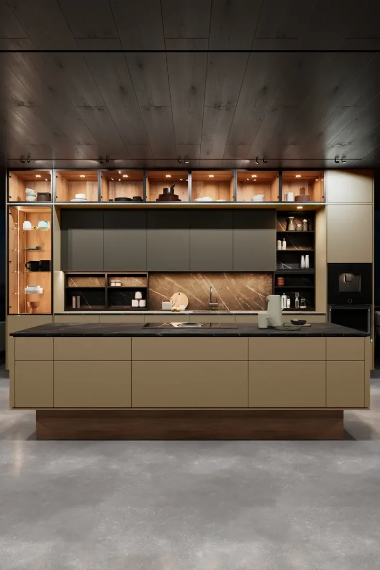 Дизайн современной бежевой кухни JG Спацио в минималистичном стиле