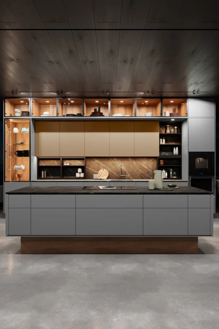 Дизайн современной серой кухни JG Спацио в минималистичном стиле