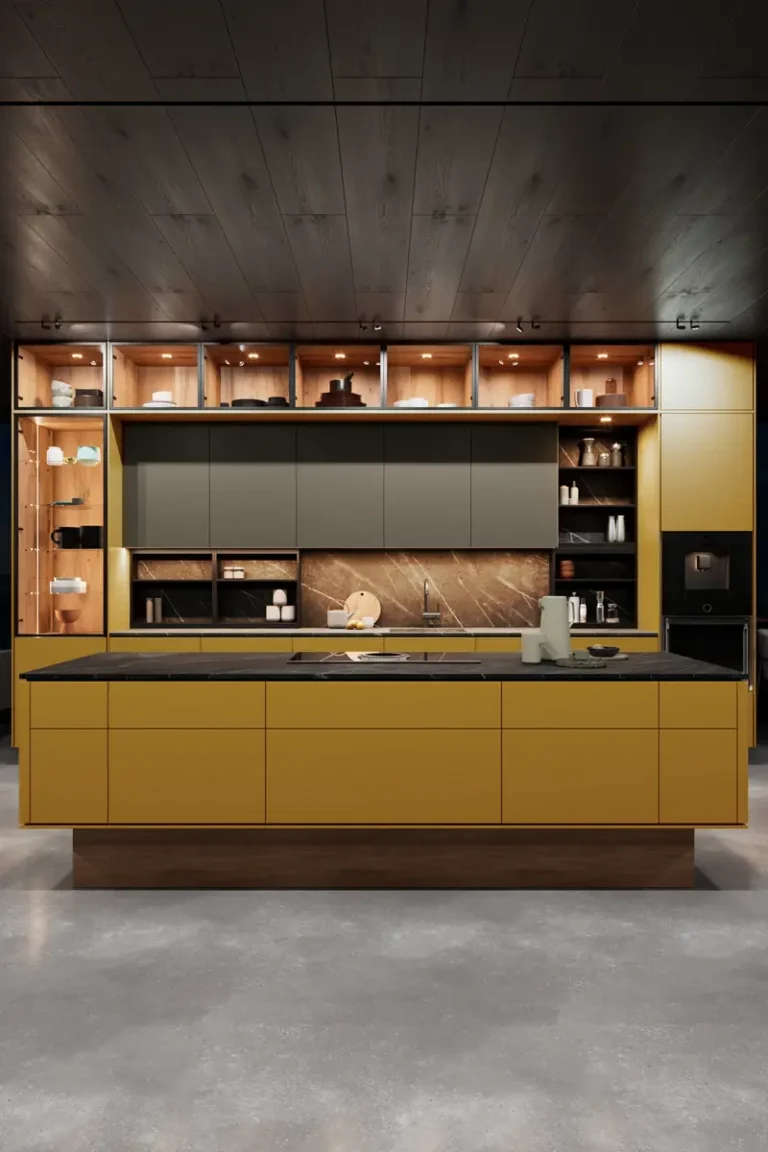 Дизайн современной желтой кухни JG Спацио в минималистичном стиле