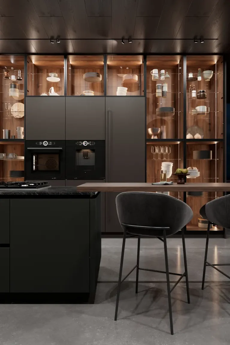 Современная черная кухня JG Нео в стиле минимализм