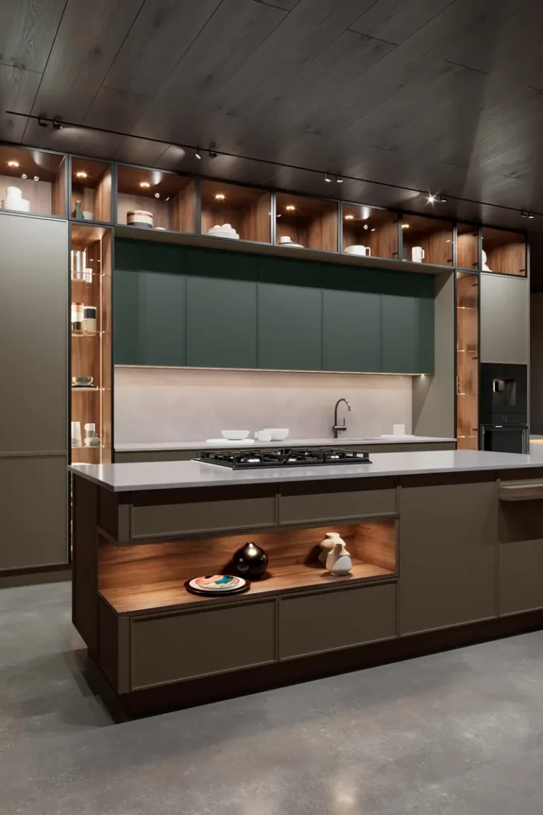Современная коричневая кухня JG Минимал в стиле минимализм