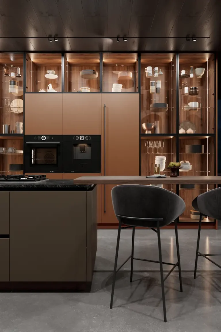 Современная коричневая кухня JG Нео в стиле минимализм