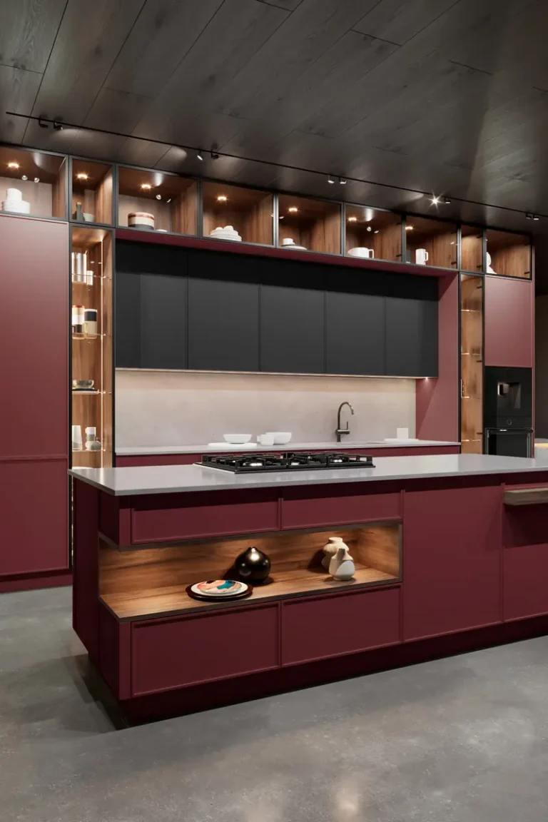Современная красная кухня JG Минимал в стиле минимализм