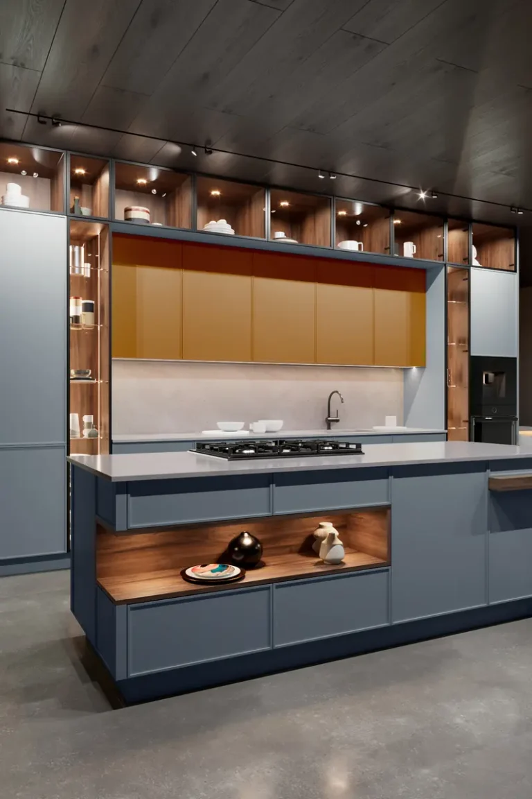 Современная синяя кухня JG Минимал в стиле минимализм