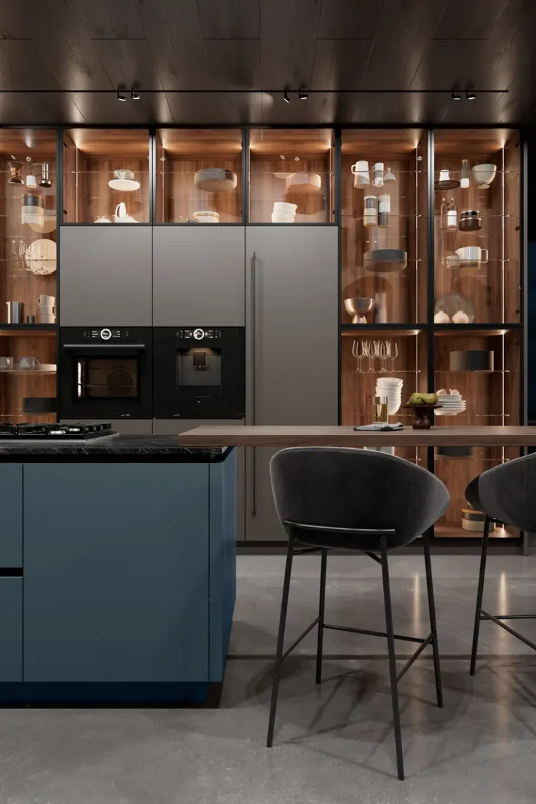 Современная синяя кухня JG Нео в стиле минимализм