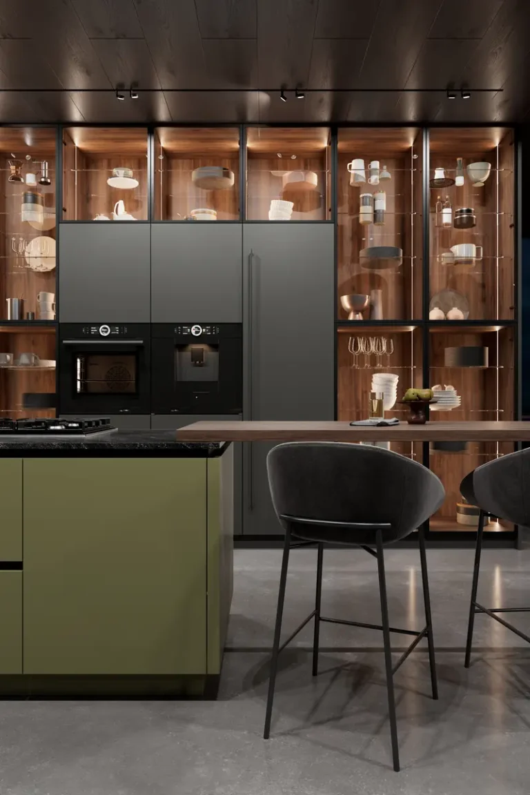 Современная зеленая кухня JG Нео в стиле минимализм