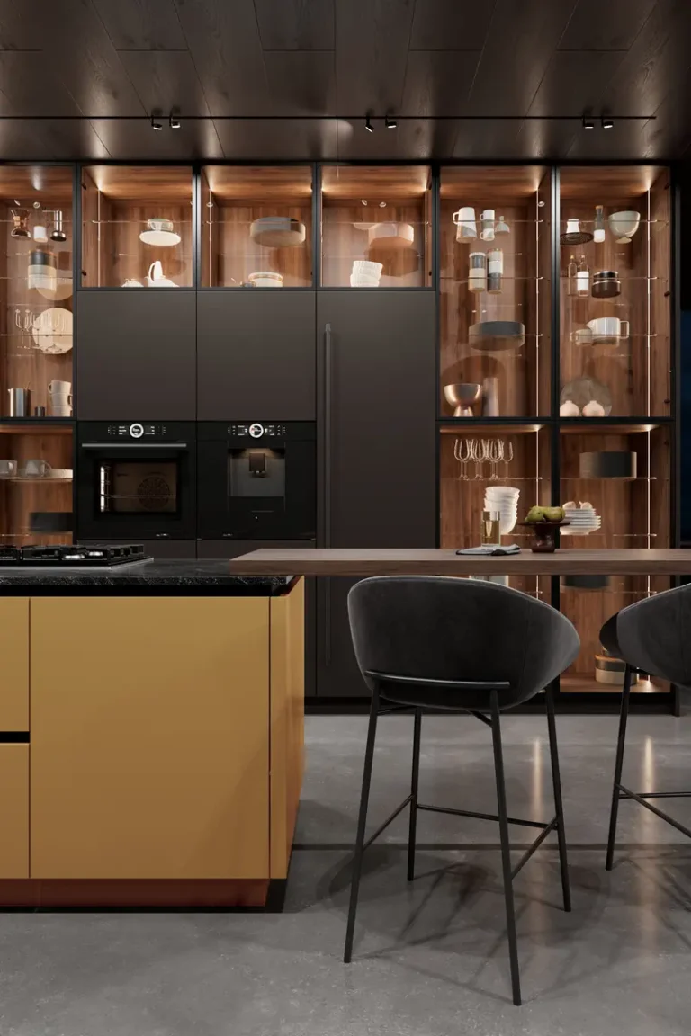Современная желтая кухня JG Нео в стиле минимализм